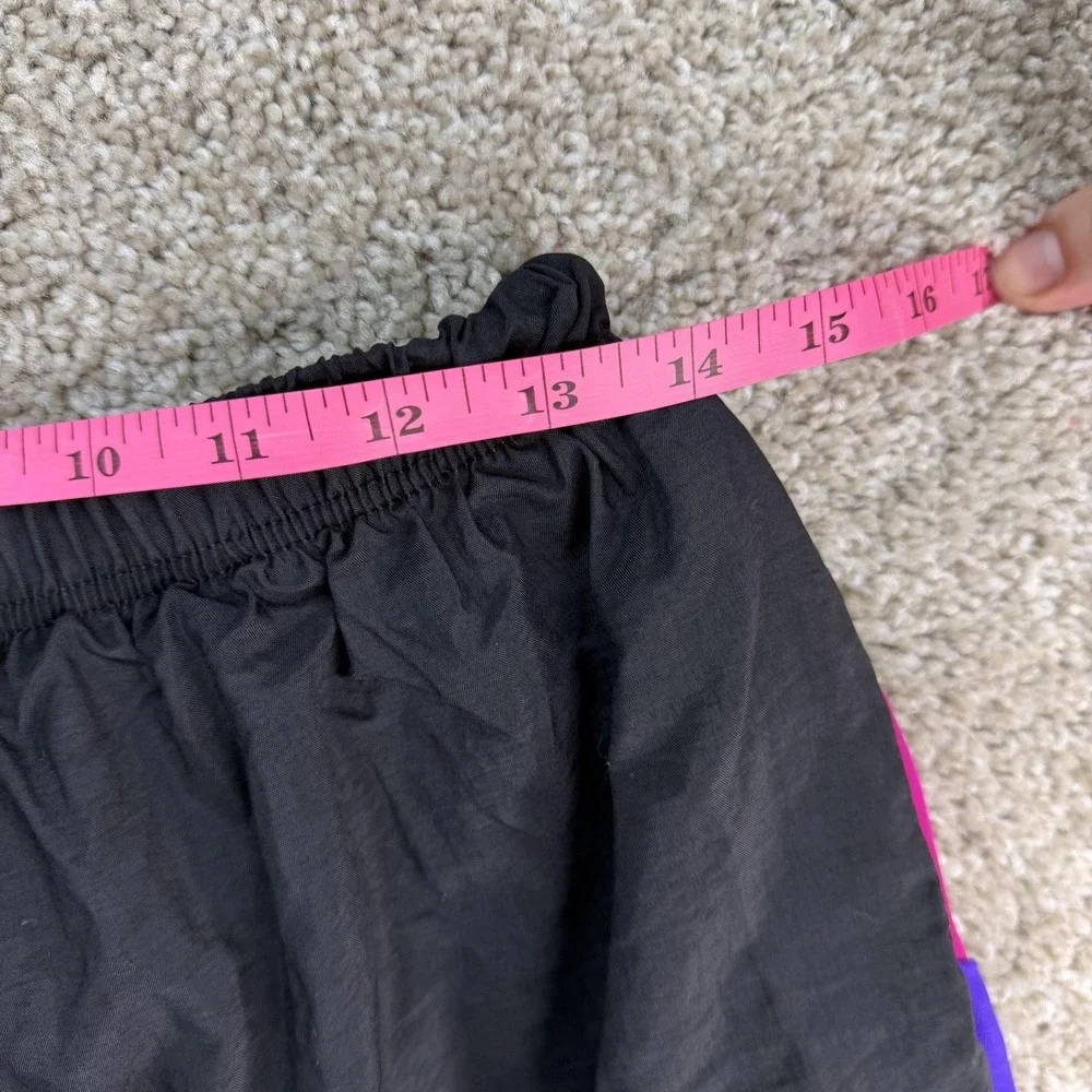 Vintage Sunbird Swim Shorts Mens Large Black Pink Colorblock Nylon Trunks Beach